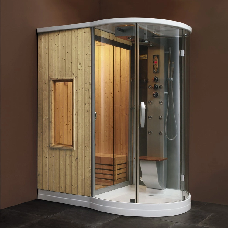 Accueil Salle de vapeur d'un sauna et douche combinées