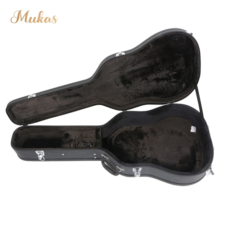 Customized Musical Instrument Case Wooden+Sponge+PU Leather Clip on Lock Easily Musical Bag Portable 40inch 41inch Wooden Guitar Case