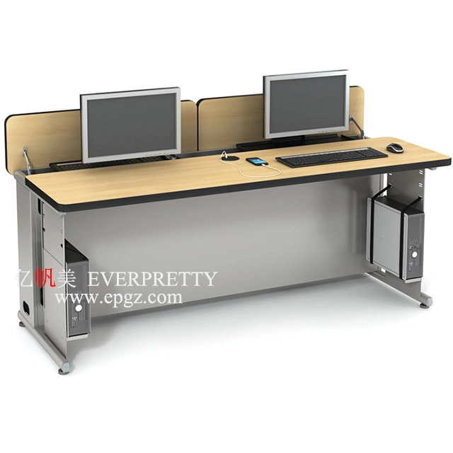 New School Furniture Double Modern Computer Desk with Shelves for Students