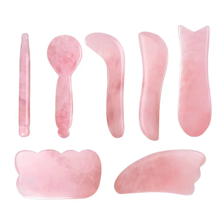 La atención de salud belleza Guasha masajeador natural verde jade rodillo Amatista Cuarzo Rosa diversos Gua Sha Colección de la junta