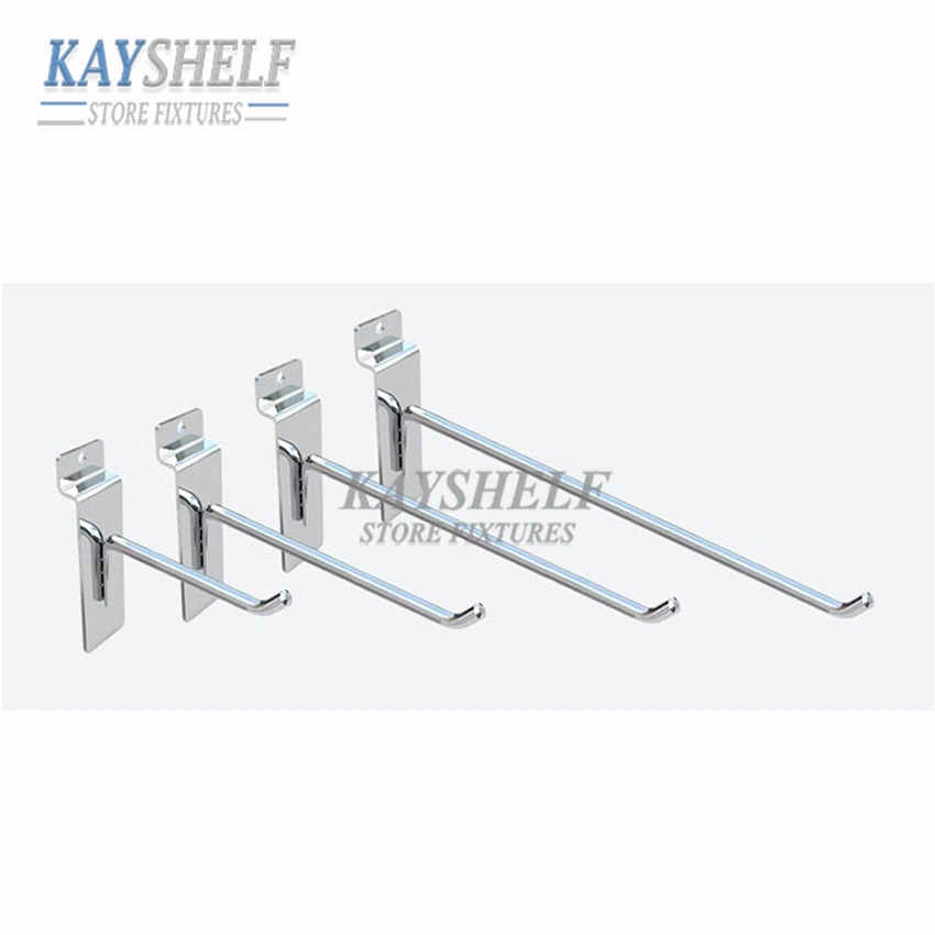 Supermarket Shelf Accessory Chrome Metal Steel Wire Slatwall Display Hook