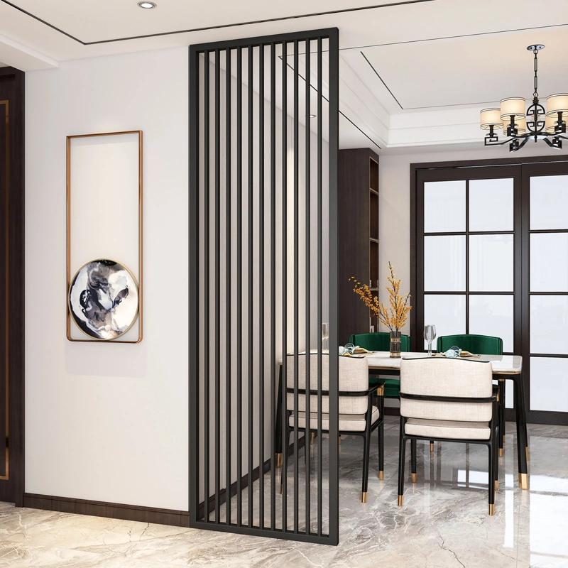 Nordic Style Black Stainless Steel Metal Hanging Room Divider Screen