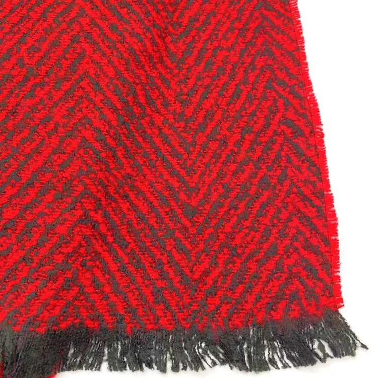 Mode Großhandel/Lieferant Rot Fischgrät Twill Gebürsteten Schal Gestrickt Kaschmir Lang Schal mit Fransen Unisex-Schal