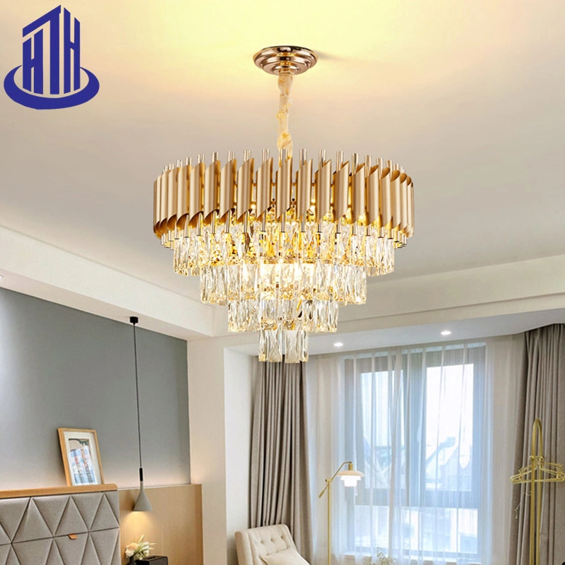 Light Luxury Matte Black Cut Crystal Simple Modern Light Chandelier (D066)