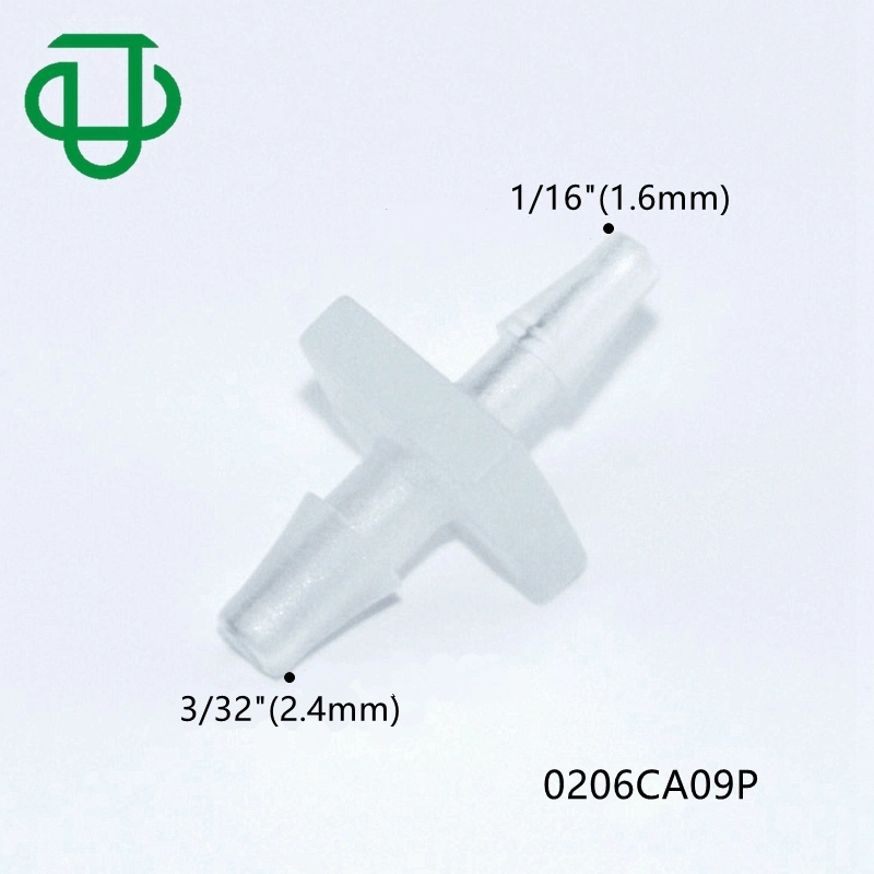 Ju Natural PP 1/16"X3/32" Hose Barb Reducer 2 Way Reduced Coupler Pipe Fitting Barbed Straight Reducing Tube Connector