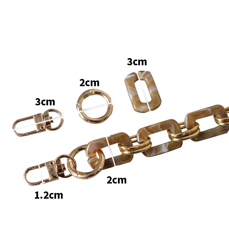Multi Color Acrylic Plastic Link Acetate Chain Row Chain Accessory Women Bag Chain