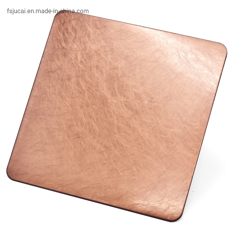 Fashion Gold Color Brush Finish Stainless Steel Sheet Free Samples