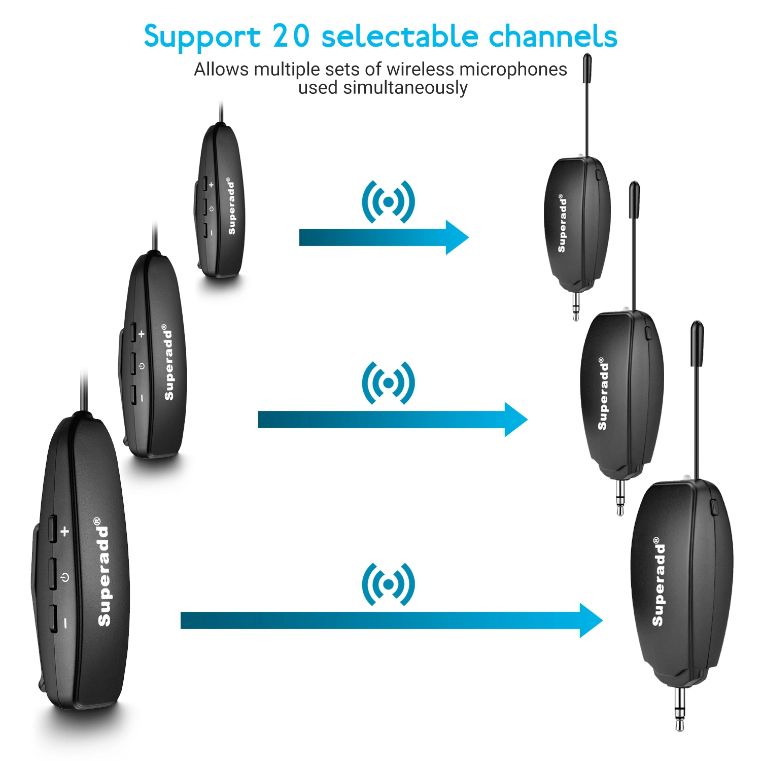 Audio 3,5 mm Micro-cravate sans fil UHF avec 30 canaux sélectionnable 20m gamme pour appareil photo reflex numérique Interview Enregistrement en direct