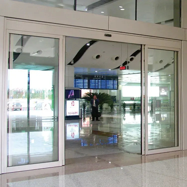 Puerta deslizante eléctrica inteligente de aluminio Patio automático vidrio deslizante con aislamiento acústico Puertas