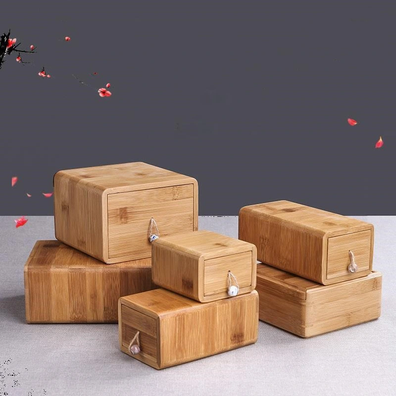 100% Bamboo Wood Pull-out Pet Cremation Urn Small Funeral Casket