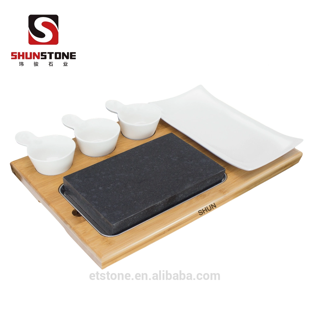 Restaurant Hot Cooking Stone, BBQ Steak Black Rock, Grill Lava Steak Sets for BBQ