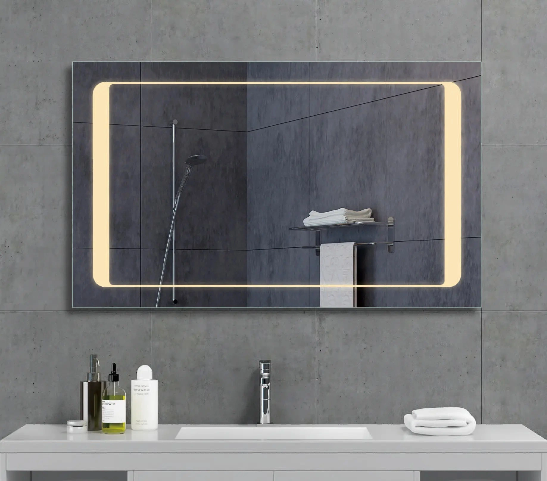 S'efforcer beauté LED lumineux miroir de l'hôtel Magic Salle de bains (LZ-002)