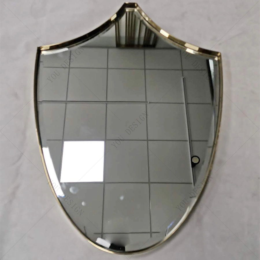 Luxury Bathroom Mirror Furniture Oval Glass Wall Mirror with Gold Stainless Steel for Villa