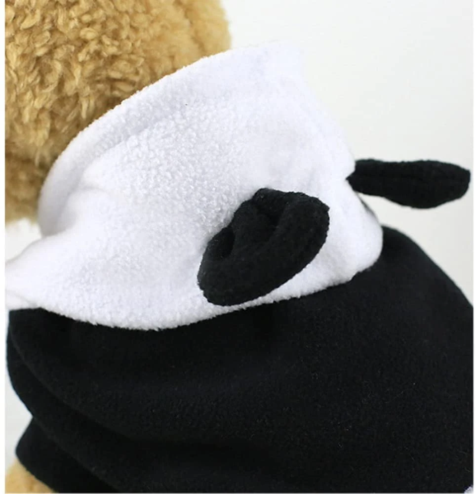 Baby Panda Outfit Black and White Dog Clothes with Fleece Warm Soft Comfortable