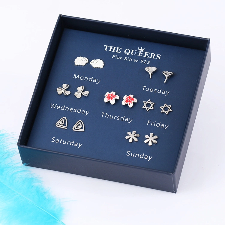 7pairs/Set Women Stud Earrings One Week Earrings High quality/High cost performance  Jewelry Gift