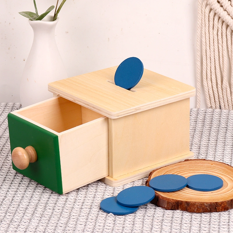 Montessori Wooden Toys Object Coin Box