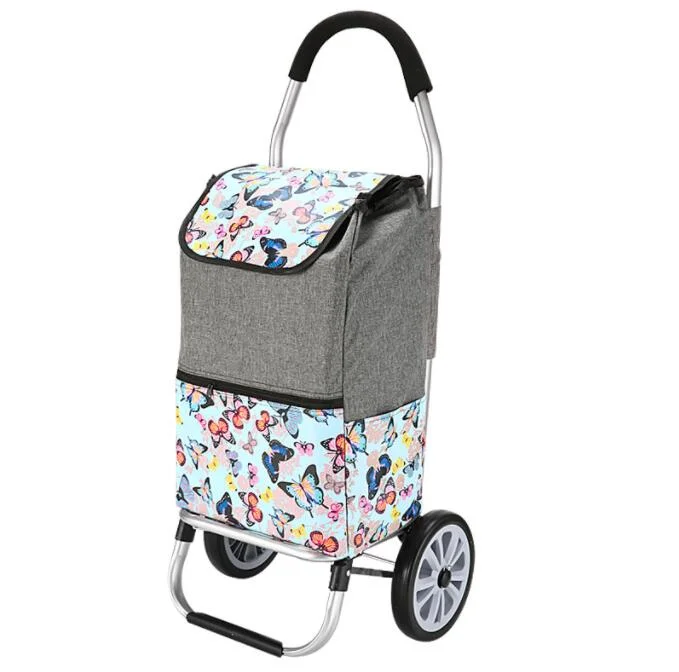 2 Wheels Shopping Cart Folding Grocery Bag Trolley