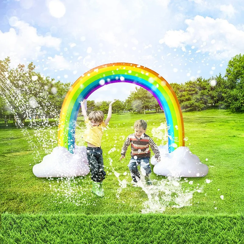 Gonflables géants de l'eau sprinkleur jouet Rainbow Arch