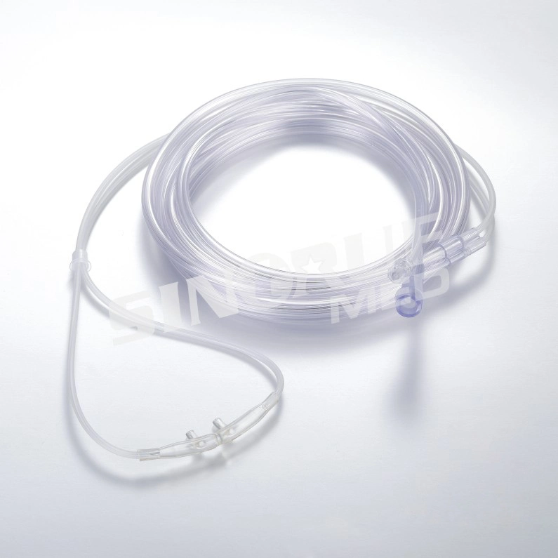 Disposable Nasal Oxygen Cannula Medical PVC O2+CO2 Nasal Oxygen Tube