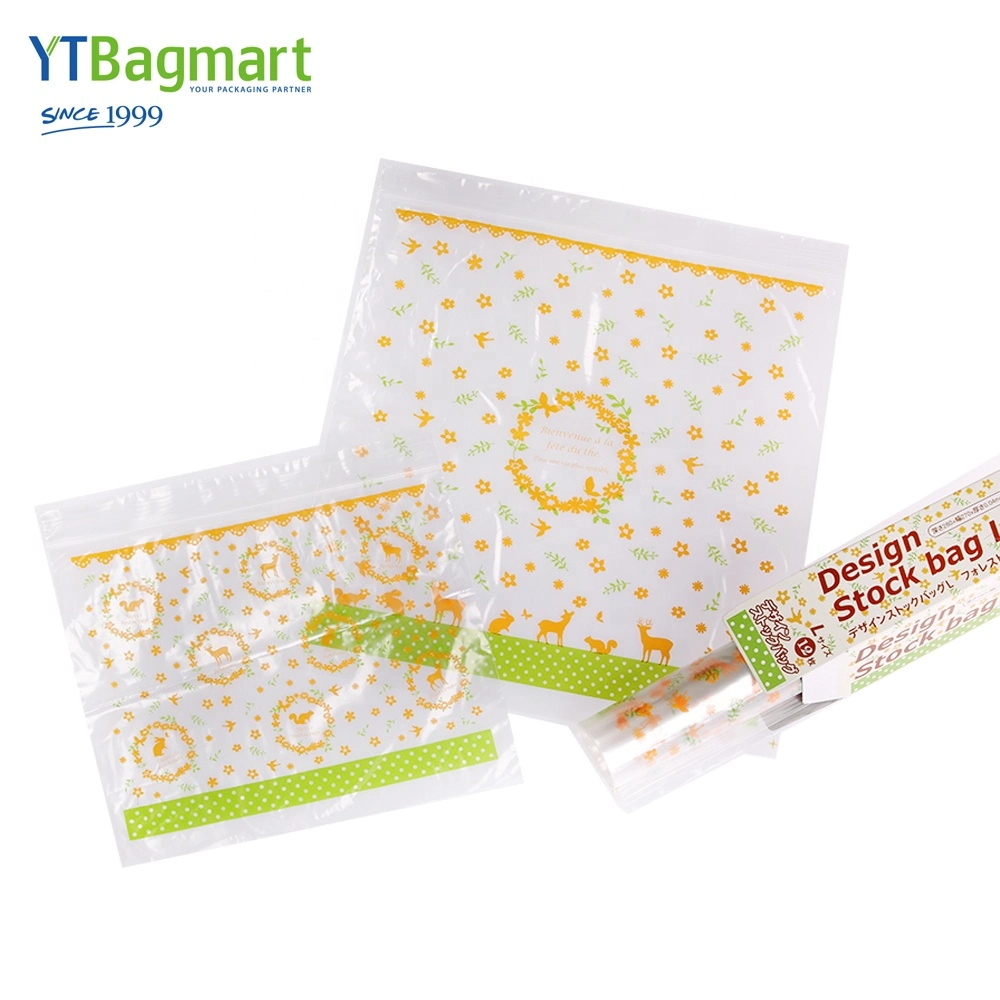 Ytbagmart Custom Printed transparent LDPE Double Zipper Bag Freezer almacenamiento Bolsas de plástico con cierre de cremallera