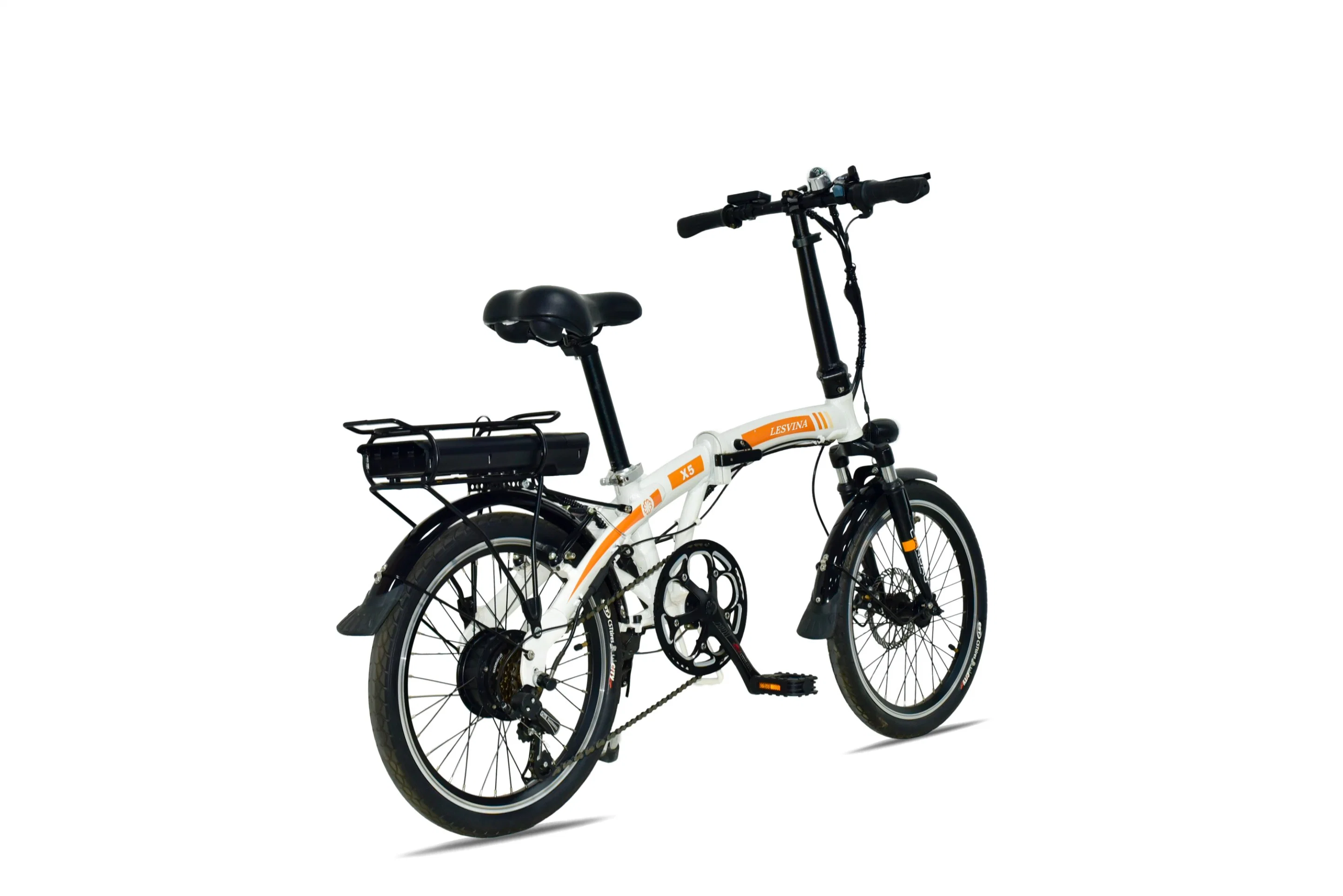 Vélo électrique à cadre rabattable en aluminium de 20 po avec frein en V 7 s.