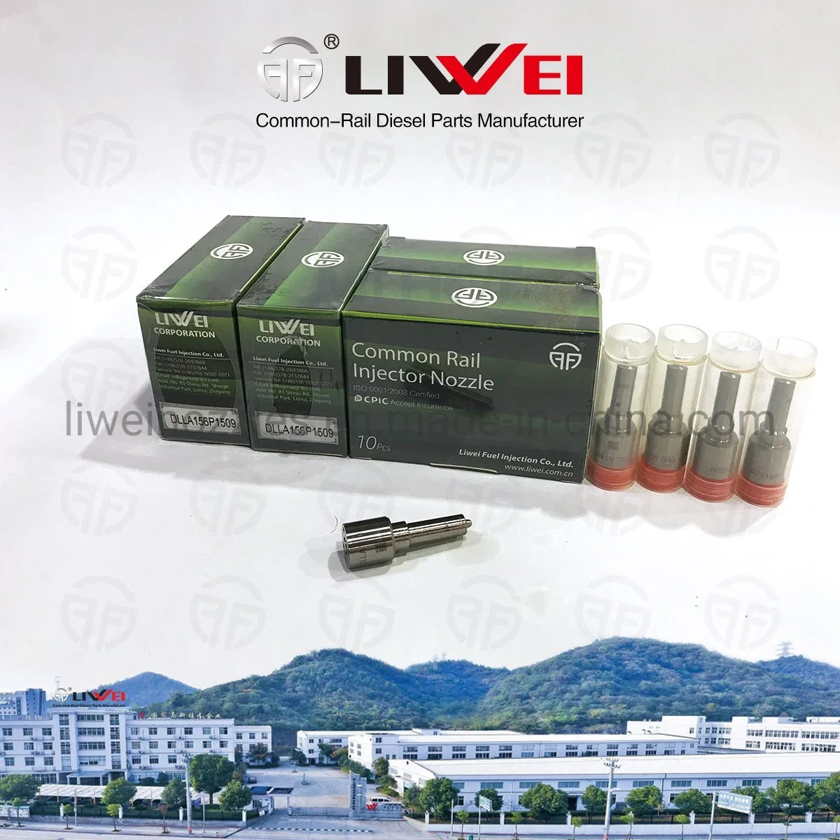 Liwei Diesel Nozzle Dlla156p1509 Auto Fuel System Common Rail Injector Nozzle Dlla 156p 1509 for 0 445 110 255/256 33800-2A400