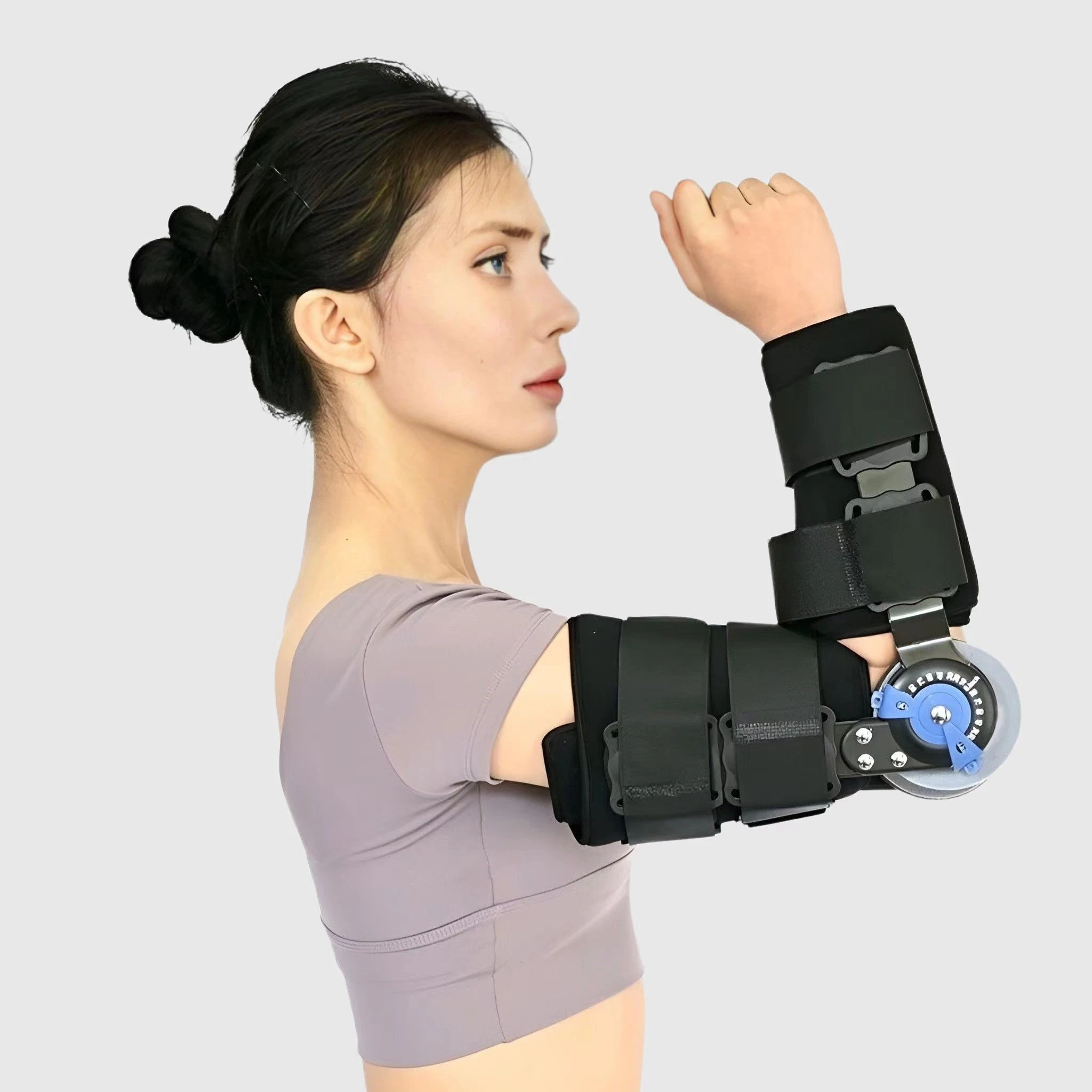 Hinged Elbow Hinge Arm Brace Immobilizer Stabilizer Splint Injury Recovery Support ROM Adjustable Elbow Imobilizer