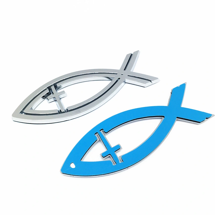 Factory Wholesale Customer Logo Fit for 3D Jesus Fish Logo Emblem Decal Badge Sticker Ute Car Christian Religion Gift