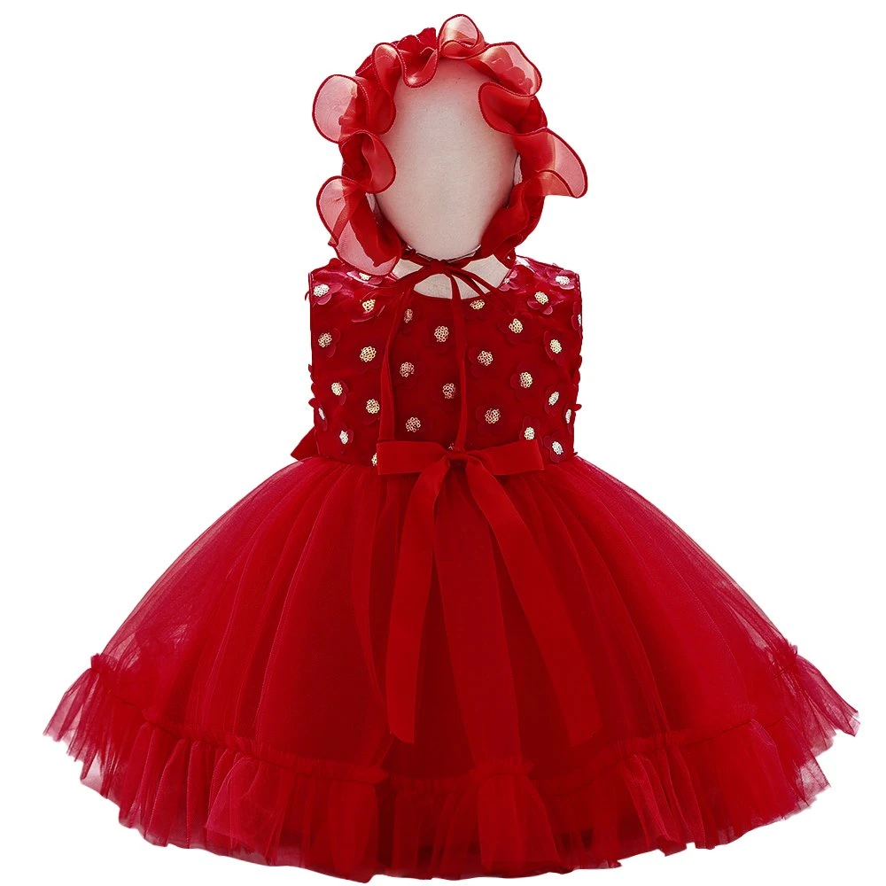 2021 Newborn Baby Wear Western Baby Wear Girls Party Garment Ball Gown Princess Frock Lace Sweet Dress