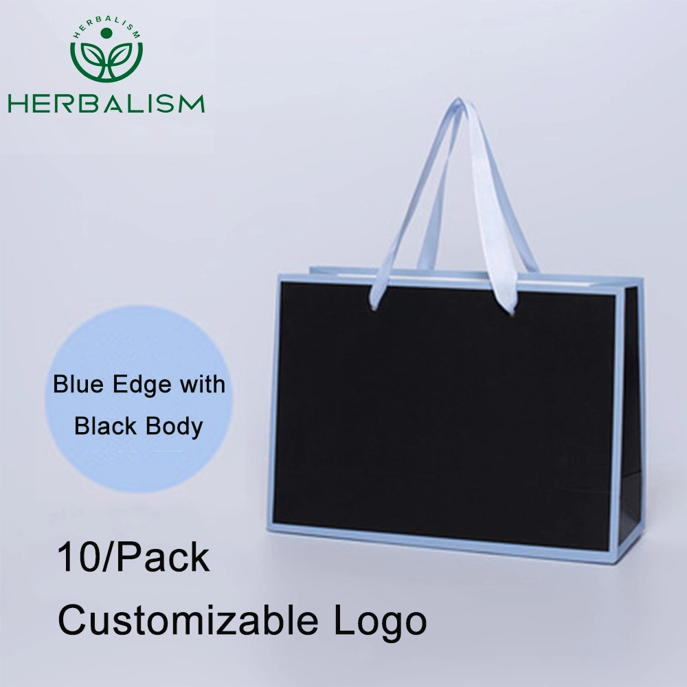 Hot Sales Custom Printed Logo Packaging Shopping Kraft Paper Bag with Ribbon Handles