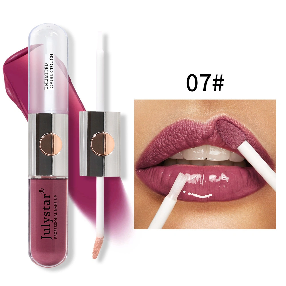 Maquillaje de productos de belleza el espejo de doble extremo brillante no Fade Lápiz labial