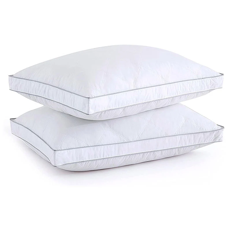 Home Textile Bedding Pillow Gusset Bed Pillow Cotton Down Feather Pillow Cushion Cover Hotel Pillow