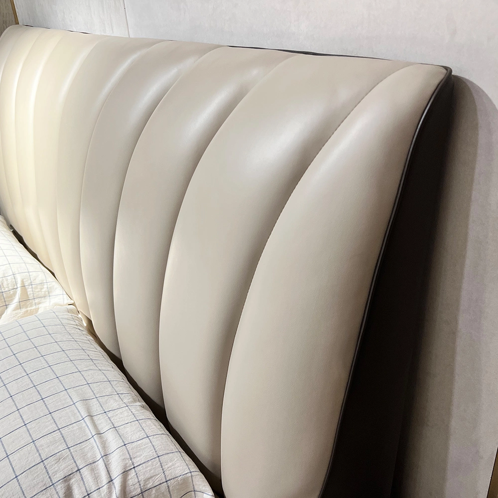 Fabricant de la Reine de stockage de la plate-forme moderne de cadre de lit en cuir en bois Meubles de chambre à coucher