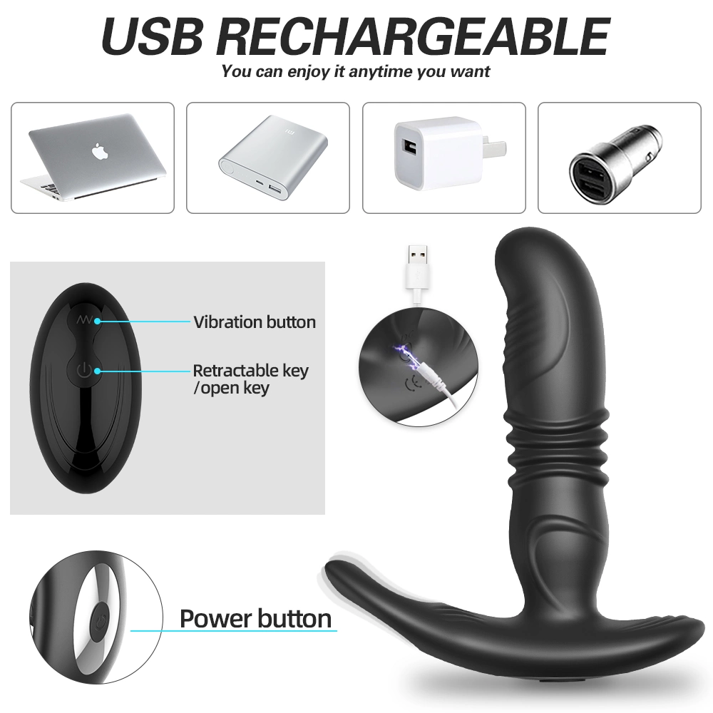 High quality/High cost performance  Body Massager Anal Vibrator Thursting Vibration Couple Sex Anal Plug