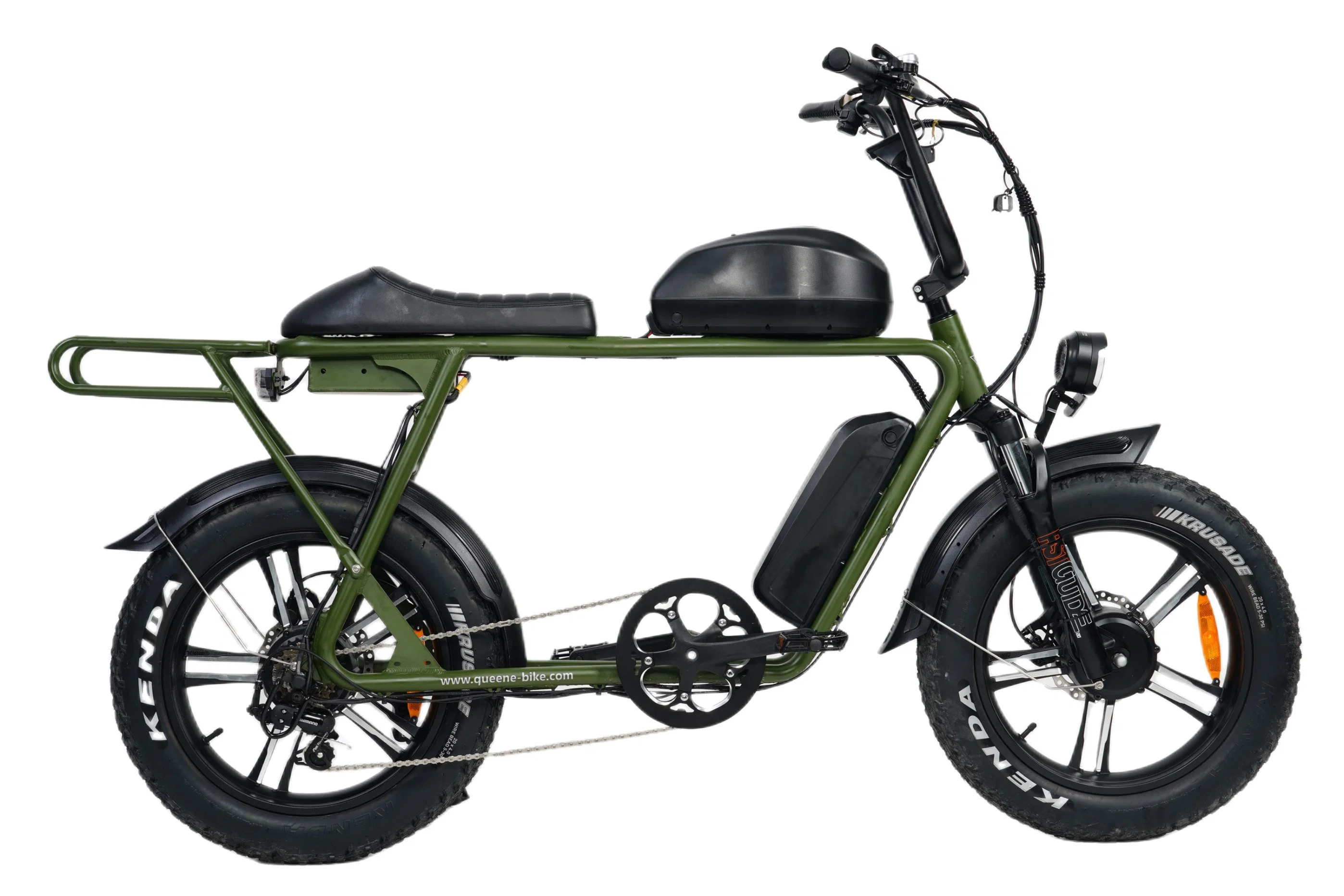 Queene/E Bike 750W*2 Dual Motor Electric Bike Triple Battery 48V 40ah Oil Brake Full Suspension Long Range Fast Electric Fat Bike