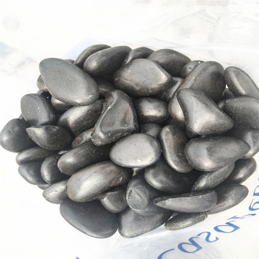 Natural Black Polished Pebble Stone for Landscaping