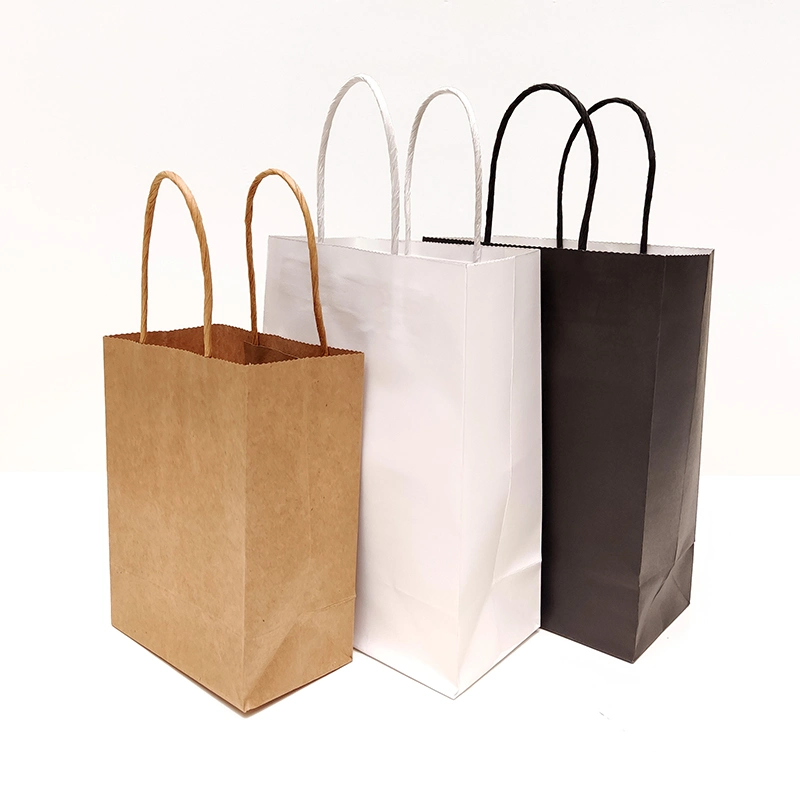 Sac d'emballage en papier pour impression personnalisée Takeaway Shopping pour les aliments