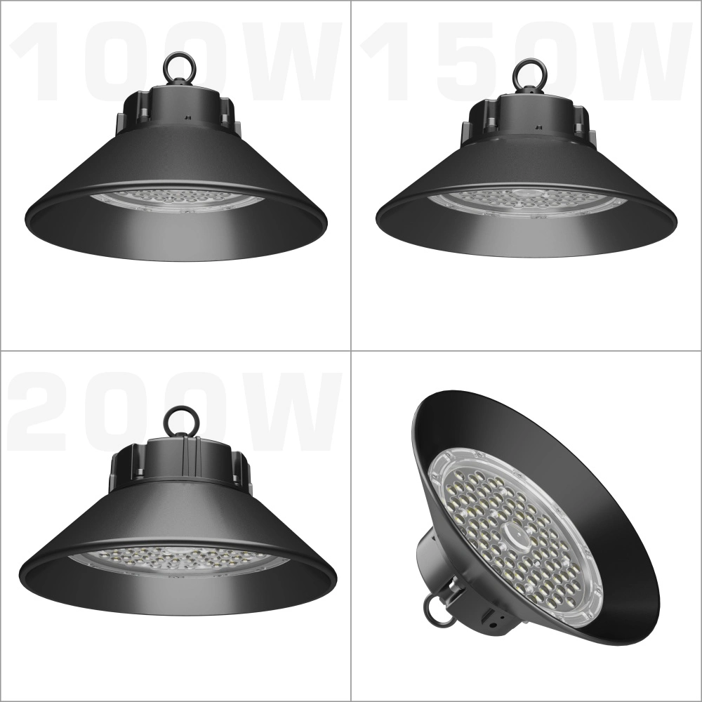 La poussière 150W Highbay 22500LM Lampe LED de haute qualité de haute qualité à plat haute puissance 120 W 150 W Watt UFO Haut de la baie de lumière à LED pour l'industrie Exposition d'entrepôt