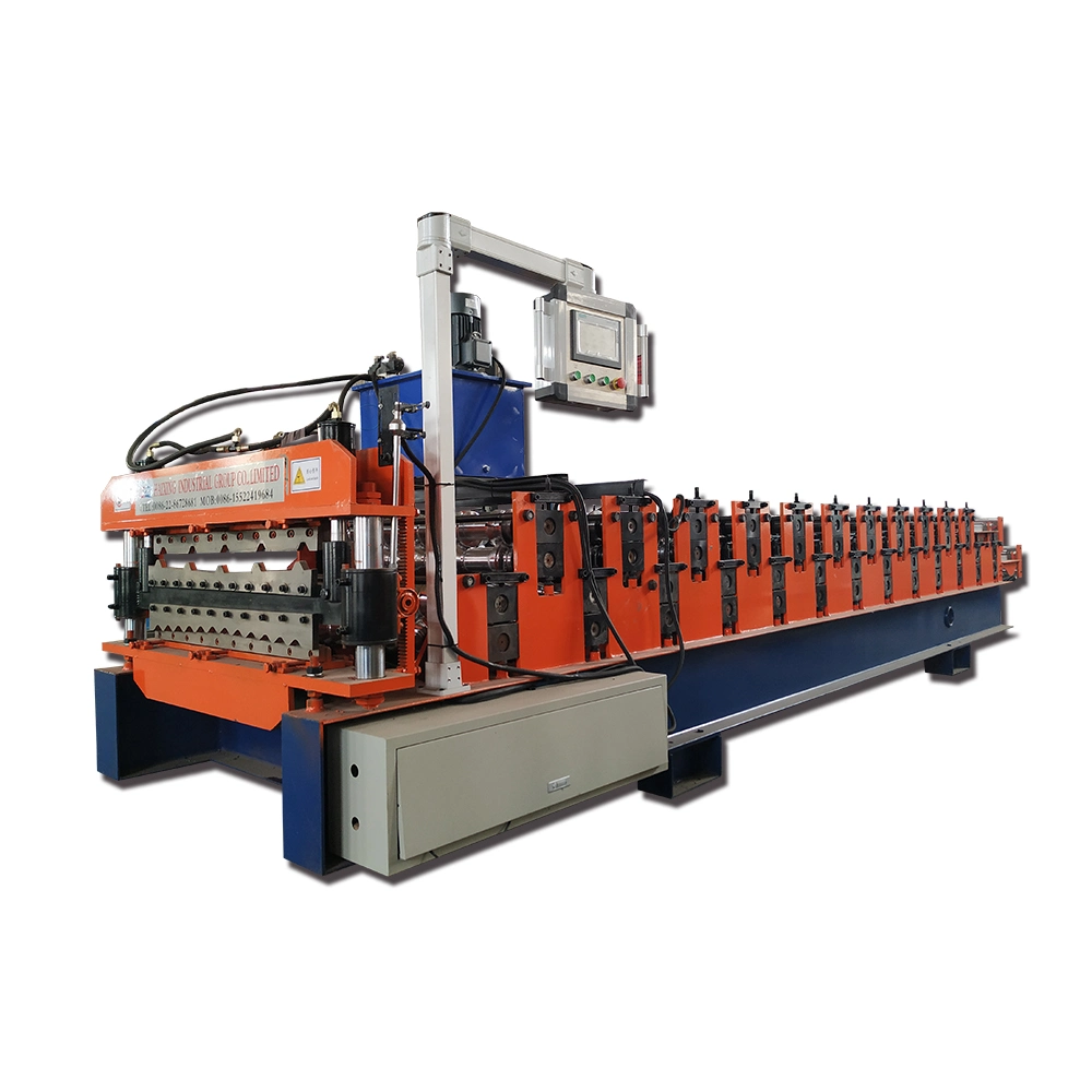 Trapezoidal Corrugated Double Layer Metal Making Ibr Roof Sheeting Roll Forming Machine