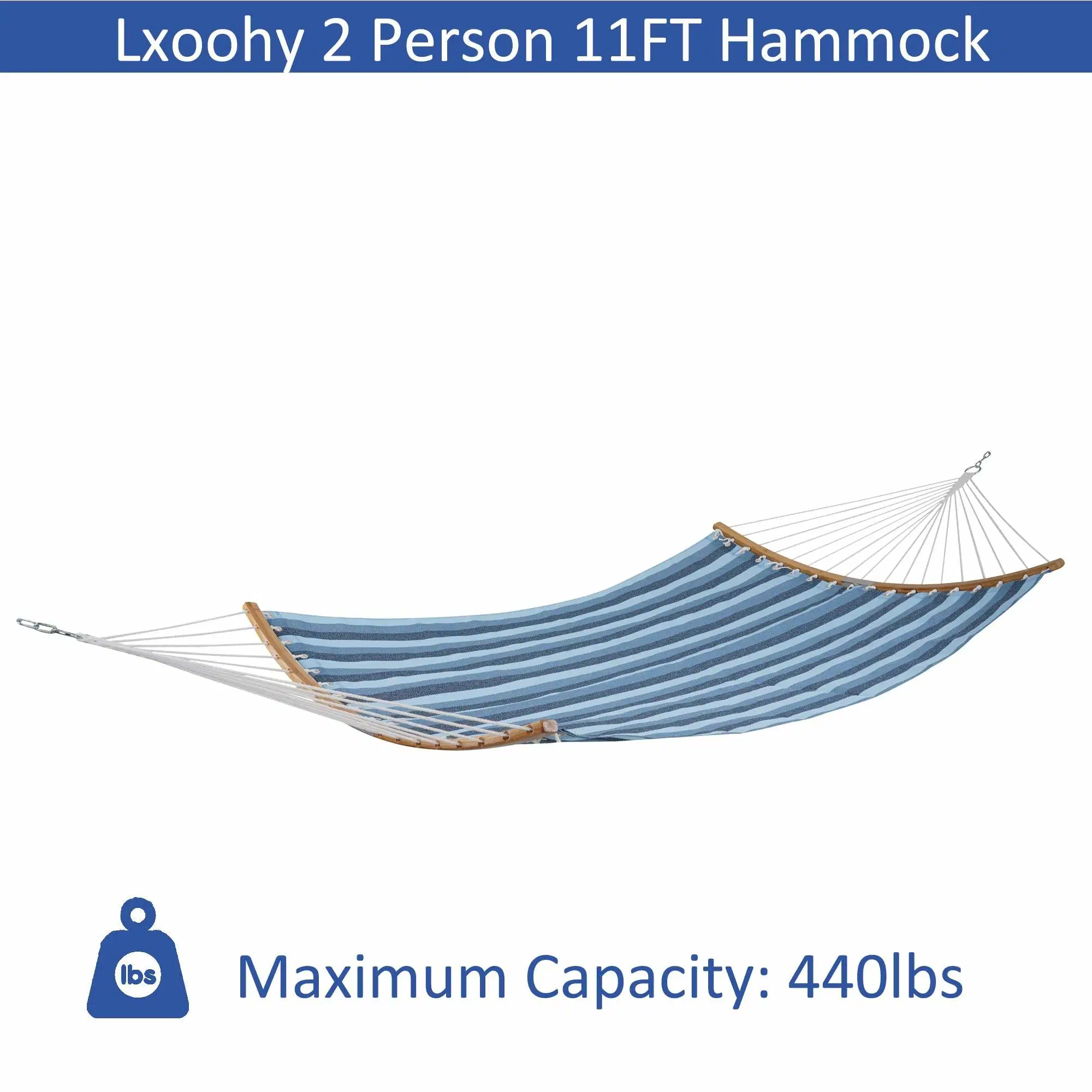 Portable Quick Dry Double Hammock with Folding Curved Spreader Bar