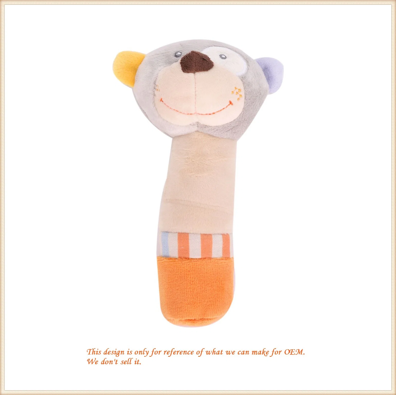 Plush Rattle Toy/ Grasping Appease Animal Soft Toys/ Infant Toys