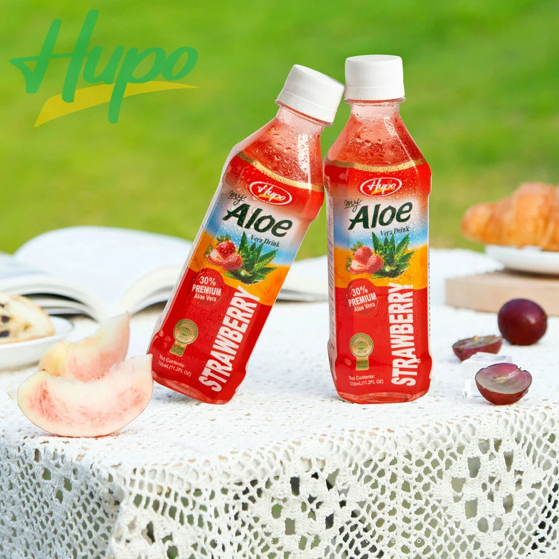 Hupo Bottled Customized Flavored Aloe Vera Green Tea Beverage Drinks Made in China