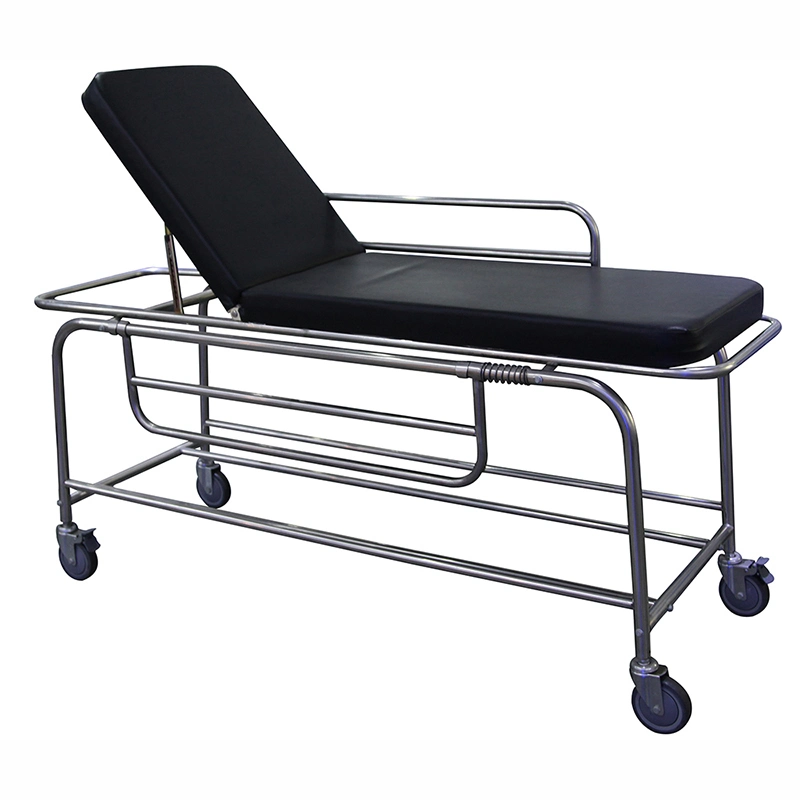 Skb037 (B) Factory Metal Single Function Adjustable Manual Operation Transportation Hospital Emergency Patient Trolley