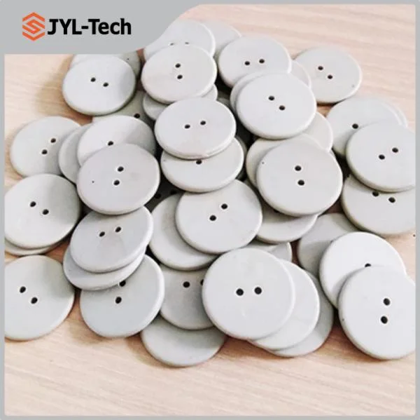 Garments Tracking Group Reading Icode Slix Chip Waterproof Plastic RFID Button Tag with 2 Holes