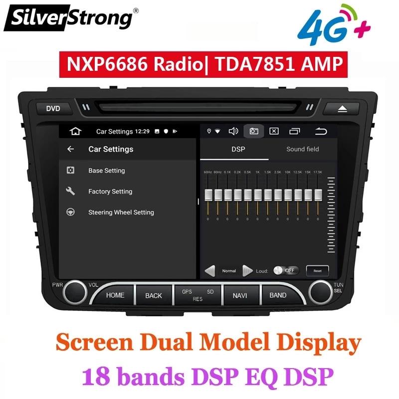 Silverstrong 32 ГБ 2 ГБ, Creta Android10, Octacore Navi, Hyundai IX25, DSP, NXP6686 радио FM RDS, 7851 А, WiFi GPS