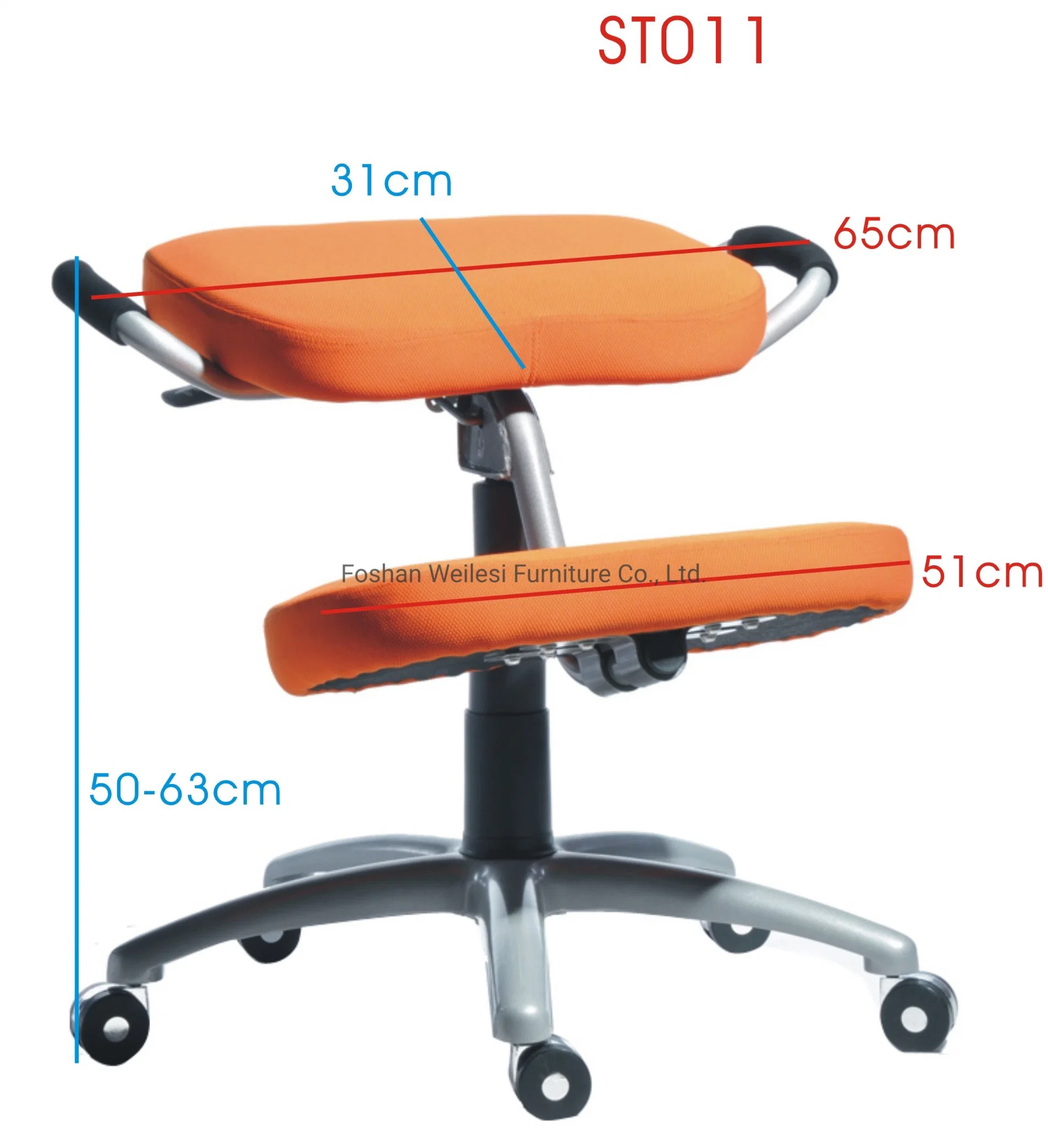 Metal Frame Color Optional PU Paddle Simple Tilting Mechanism Knee Chair