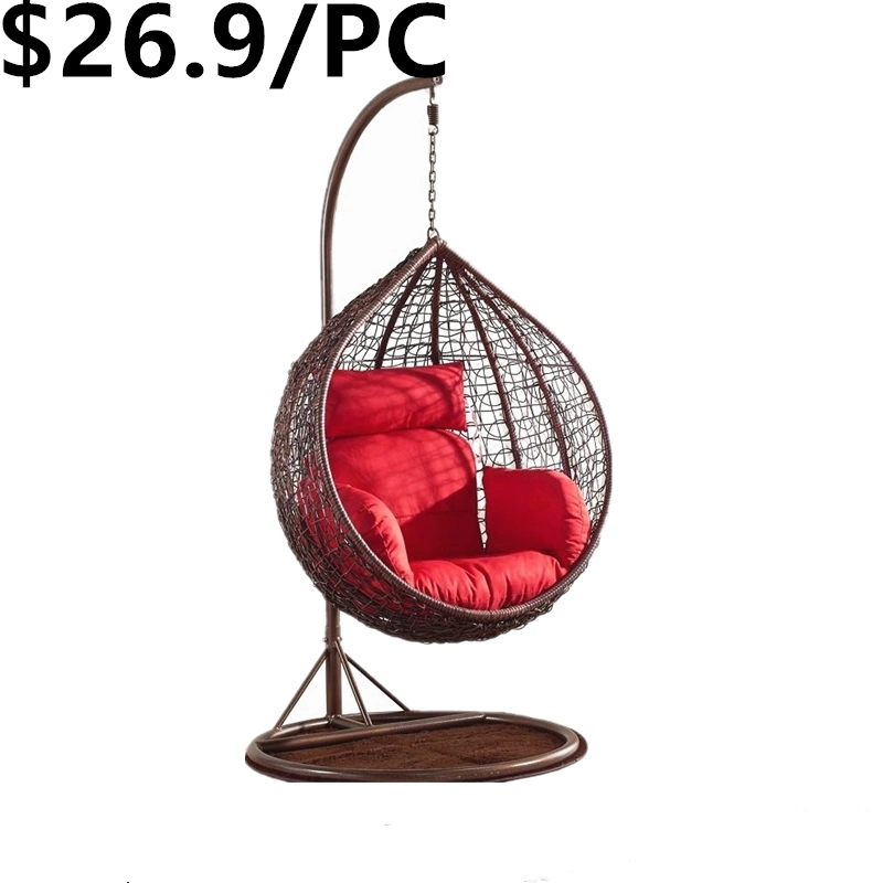 Outdoor Wicker Hanging Egg Garden Furniture Cushion Double Seat Chair