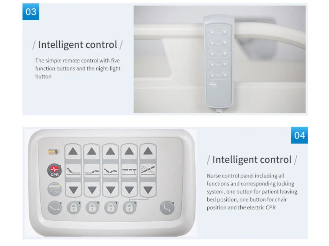 Lit électrique multifonction Patient Infirmière ICU Ward lit d'hôpital