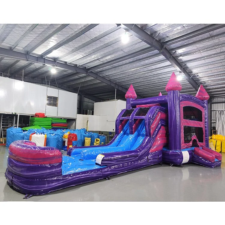 Backyard PVC Inflatable Bounce House Combo Colorful Jumping Castle with Slide