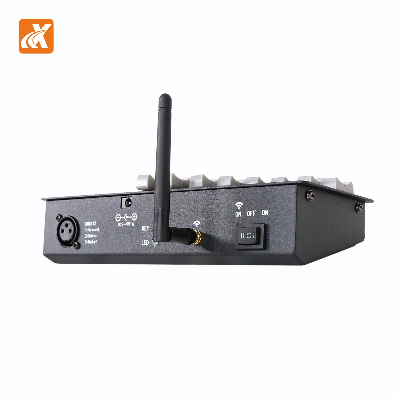 Modelo Kt-Wf08 Consola sem fios 9W alimentação 3 pinos conector XLR de 4 dígitos Receptor de sinal digital de luz suave